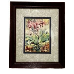 Kathryn A. Gillespie original art wood frame double mat botanical watercolor